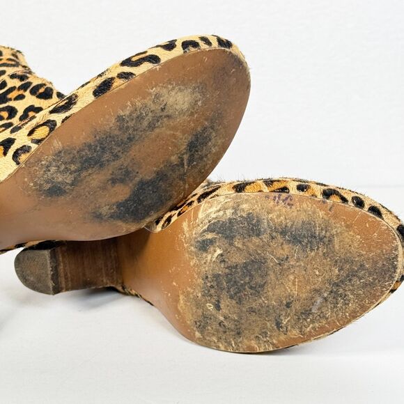 Steve Madden | Leopard Print Booties | Leather Upper Hair | Sz 7.5 - Picture 4 of 10